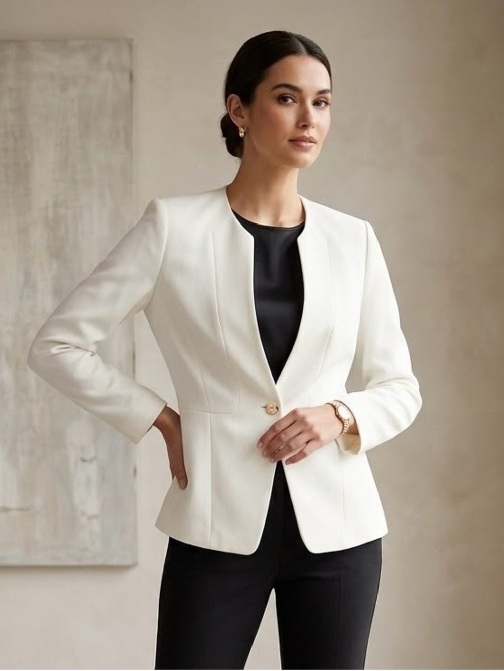Anne Klein Single-Button Women's Blazer